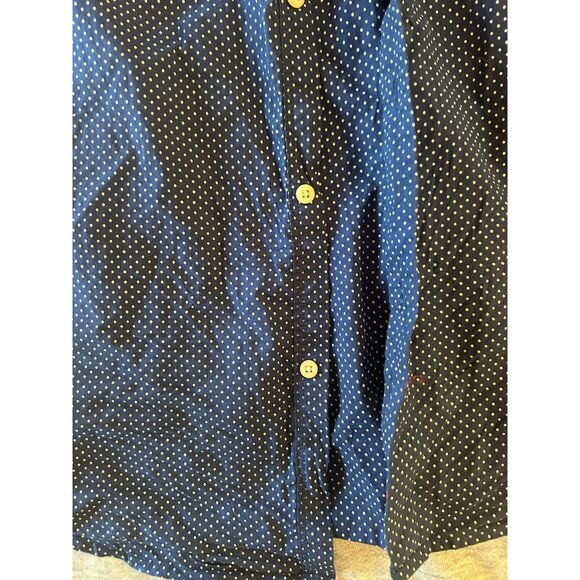 Scotch and Soda Button Down Shirt Men's Size XL Short Sleeve Polka Dot Navy Blue - Picture 6 of 9
